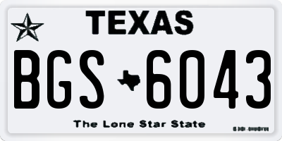 TX license plate BGS6043