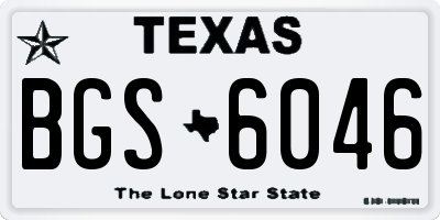 TX license plate BGS6046