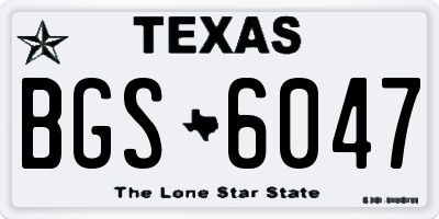 TX license plate BGS6047