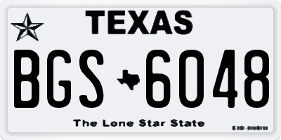 TX license plate BGS6048