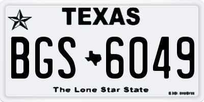 TX license plate BGS6049