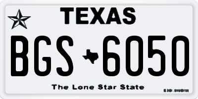 TX license plate BGS6050