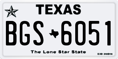 TX license plate BGS6051