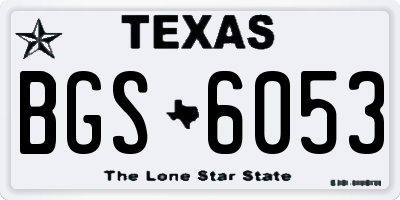 TX license plate BGS6053