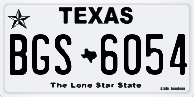 TX license plate BGS6054