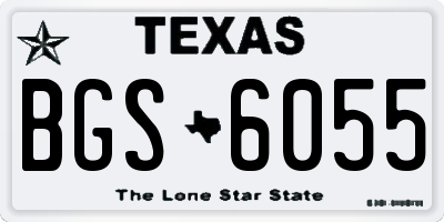 TX license plate BGS6055