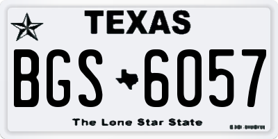 TX license plate BGS6057