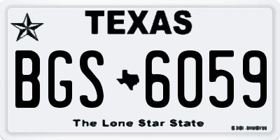 TX license plate BGS6059