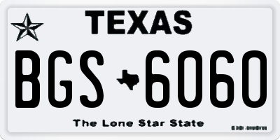 TX license plate BGS6060