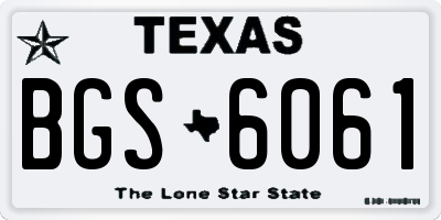 TX license plate BGS6061