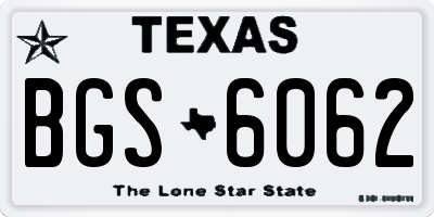 TX license plate BGS6062