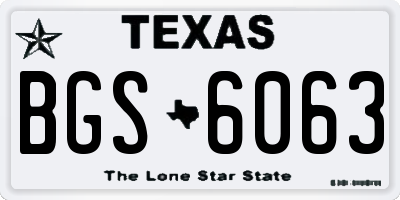 TX license plate BGS6063