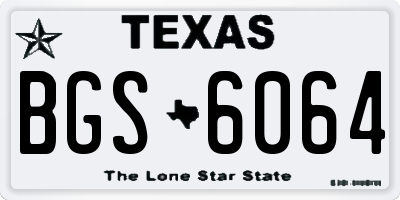 TX license plate BGS6064