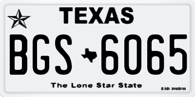 TX license plate BGS6065