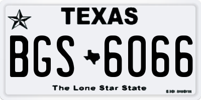 TX license plate BGS6066