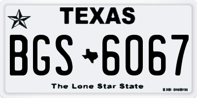 TX license plate BGS6067
