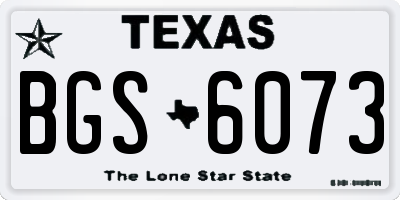 TX license plate BGS6073