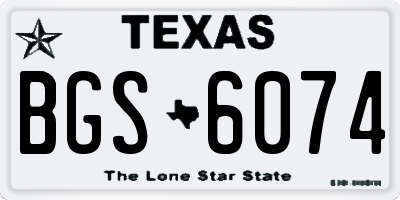 TX license plate BGS6074