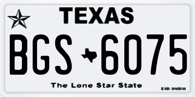 TX license plate BGS6075
