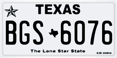 TX license plate BGS6076
