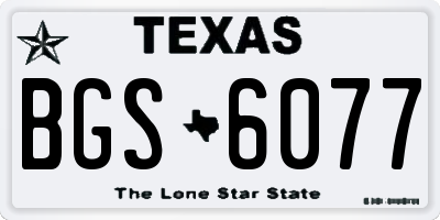 TX license plate BGS6077