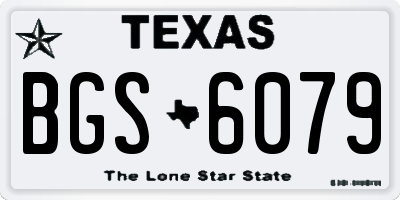 TX license plate BGS6079