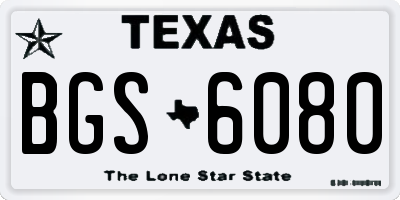 TX license plate BGS6080