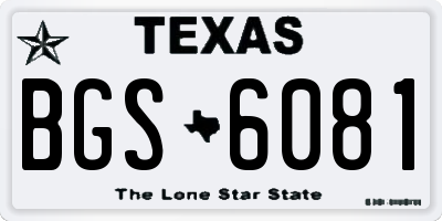 TX license plate BGS6081