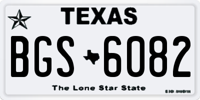 TX license plate BGS6082