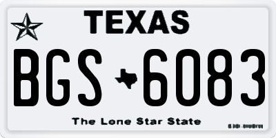 TX license plate BGS6083