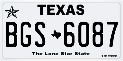 TX license plate BGS6087