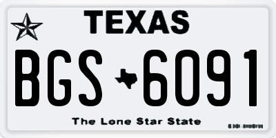 TX license plate BGS6091
