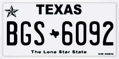 TX license plate BGS6092