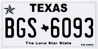 TX license plate BGS6093