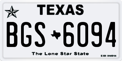 TX license plate BGS6094