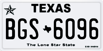 TX license plate BGS6096