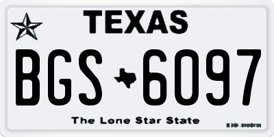 TX license plate BGS6097