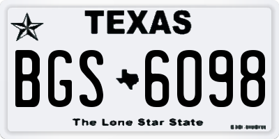 TX license plate BGS6098