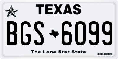 TX license plate BGS6099