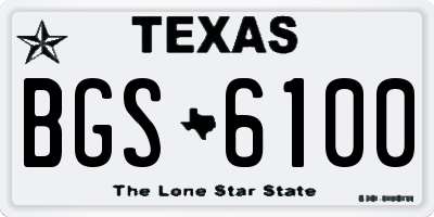 TX license plate BGS6100