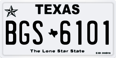 TX license plate BGS6101