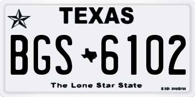 TX license plate BGS6102