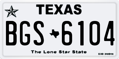 TX license plate BGS6104
