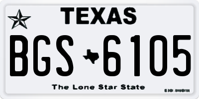TX license plate BGS6105