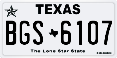 TX license plate BGS6107