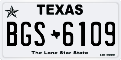 TX license plate BGS6109