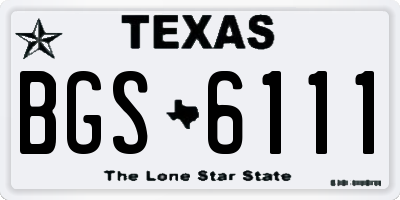 TX license plate BGS6111