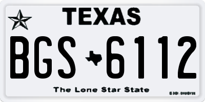 TX license plate BGS6112