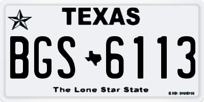 TX license plate BGS6113