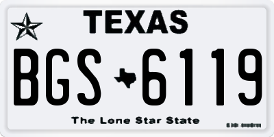 TX license plate BGS6119